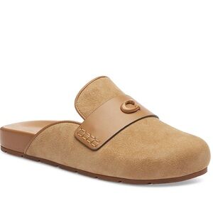 COACH Sculpted C Casual Suede Clog Flats